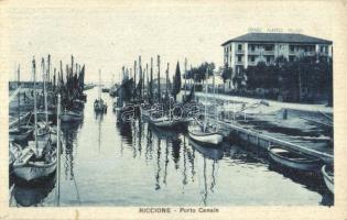Riccione, Porto Canale, Grande Albergo Milano / hotel, port with ships