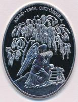 DN "Tizenhárom aradi vértanú - Kiss Ernő" ezüstözött Cu-Zn emlékérem (36x46,2mm) T:PP