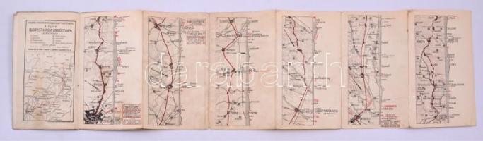 cca 1911-1920 Budapest-Kassa-Zboró, a Királyi Magyar Automobil-Club hivatalos térképe, szakadással, ...