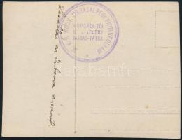 cca 1910-1920 Magas-Tátra, Lesállás hegycsúcsról, M. Kir. Honvéd Magasalpesi Skitanfolyam, fotó háto...