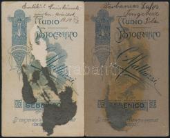 1914 Sebenico, Matrózporté, 2 db keményhátú fotó, 11×6,5 cm