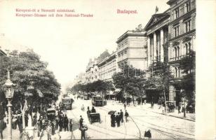 Budapest VII. Kerepesi út (Rákóczi út), Nemzeti színház, villamos