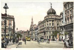 Budapest VIII. Erzsébet körút (Blaha Lujza tér), villamos, automobil, üzletek + 1941 A Magyar Művészetért So. Stpl. (EK)