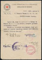 1945 Vöröskereszt Gyermekvédelmi Osztálya által írt levél, melyben utazási engedélyt kérnek