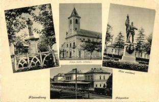 Füzesabony, vasútállomás, Hősi emlékmű, Római katolikus templom