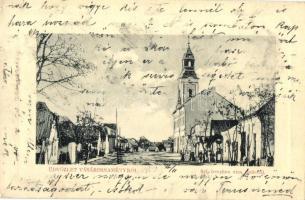 1913 Vásárosnamény, Református templom, utcakép. W. L. (?) Kiadja Kanizsay Pál (EK)