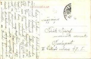 1913 Vásárosnamény, Református templom, utcakép. W. L. (?) Kiadja Kanizsay Pál (EK)