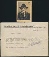 1936, 1946 Budapesti Ószeres Ipartársulat igazolványa + közkórházi adatlap + fotó