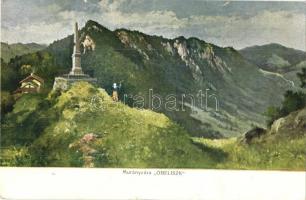 1915 Murány, Murányalja, Muránsky hrad (Gömör); Obeliszk. Fehér Dezső kiadása / obelisk monument (EK)
