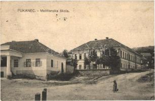 Bakabánya, Pukanec; iskola és gyógyszertár / Mestianska skola / school and pharmacy