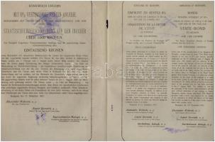 Budapest 1917. "A magyar korona országai 6%-kal kamatozó Járadékkölcsön" államadóssági köt...