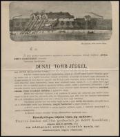 cca 1884 Bp., A Budapesti Jégművek reklámlapja fametszetes illusztrációval, magyar és német nyelven