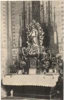 Győr, Győr-Szabadhegy; Római katolikus templom, belső, Mária oltár. Jánossy fényképész 239. (gyűrődés / crease)