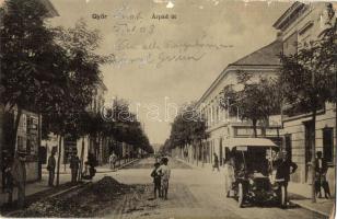1908 Győr, Árpád út, Piczek György, Winter, Farnadi üzlete, automobil. W. L. 2079. (felületi sérülés / surface damage)