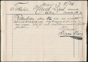 1897 Bp., Lakos Lajos cs. és kir. udvari lakatos díszes számlája