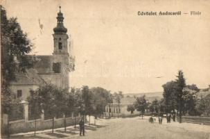 1921 Andocs, Fő tér, templom (EK)