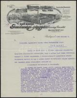 1923 Bp., Az Első Magyar gazdasági Gépgyár Rt. fejléces levélpapírjára írt levél, rajta a gyár látképével