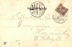 1901 Brassó, Kronstadt, Brasov; Árpád szobor. Szecessziós litho keret lóherével és patkóval / Millen...