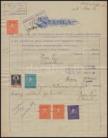 1928 Bp. V., Beko Lajos lakatos fejléces számlája okmánybélyegekkel