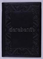 Dekoratív fekete műbőr mappa, 22×29,5 cm