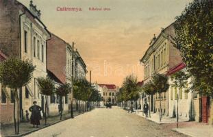 Csáktornya, Cakovec; Rákóczi utca. Fischel Fülöp (Strausz Sándor) kiadása / street