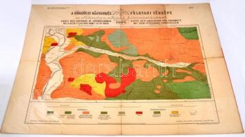 1895 A körmöczi bányavidék földtani térképe 7-8. tábla (északi/déli rész), kartonra ragasztva + Gese...