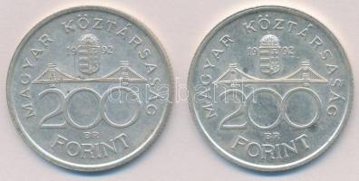 1992. 200Ft Ag "MNB" (2x) T:2
