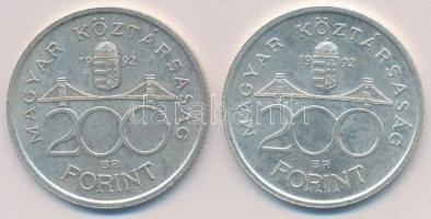 1992. 200Ft Ag "MNB" (2x) T:2