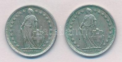 Svájc 1958B 1/2Fr Ag + 1961B 1/2Fr T:2,2-
Switzerland 1958B 1/2 Franc Ag + 1961B 1/2 Franc Ag C:XF,...