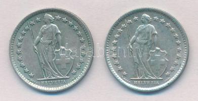 Svájc 1963B 1/2Fr Ag + 1964B 1/2Fr T:2,2-
Switzerland 1963B 1/2 Franc Ag + 1964B 1/2 Franc Ag C:XF,...