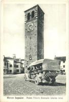 Marano Lagunare; Piazza Vittorio Emanuele (storica torre) / square, autobus, historical tower