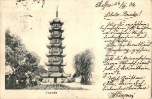 1904 Yantai, Chefoo, Zhifu; pagoda (Rb)