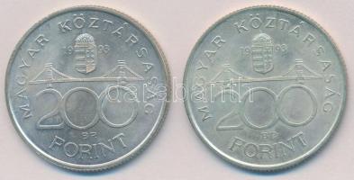 1993. 200Ft Ag "MNB" (2x) T:2