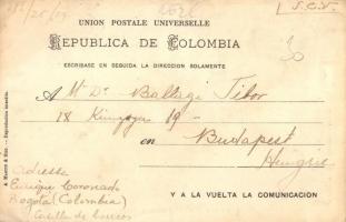 1909 Madrid, Estacion de Madrid (Colombia) / station, ox drawn carriage (slightly wet corner)