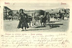 1903 Baku, Bacou; Bazar asiatique / Asian bazaar, vendor with cart, folklore