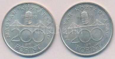 1993. 200Ft Ag "MNB" (2x) T:2