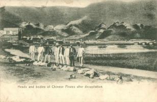 Heads and bodies of Chinese Pirates after decapitation, execution (EK)