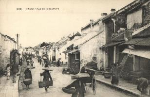 Hanoi, Rue de la Saumure / street view, Vietnamese folklore. P. Dufresne (glue marks)