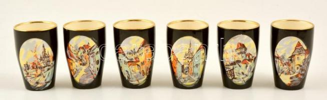 Mini porcelán korsók, kupicás poharak, összesen: 4+6 db