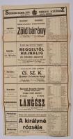 1931 Szeged szabad királyi városi színház előadásai, plakát, hajtott, 57×29 cm