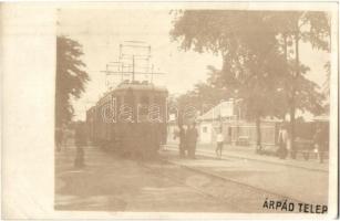 1931 Budapest XVI. Árpádföld, Árpádtelepi HÉV (Helyiérdekű Vasút) állomás, vasútállomás, vonat. photo (EB)