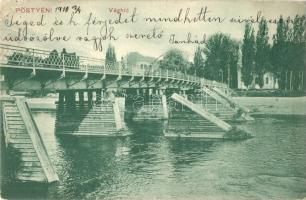Pöstyén, Pistyan, Piestany; Vág hídja / Váh river bridge (EK)