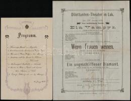 1876-1879 4 db különféle színházi program