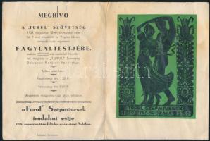 1939 Meghívó a Turul Szövetség fagylaltestjére, foltos