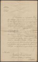 1907 Darányi Ignác földművelésügyi miniszter értesítője Kokas József főhercegi uradalmi jószágfelügyelőnek Kokas királyi tanácsosi kinevezéséről, Darányi aláírásával