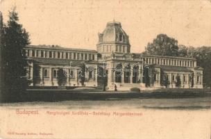 Budapest - 2 db régi városképes lap: Margitszigeti fürdőház (Taussig), Országház, villamos / 2 pre-1...