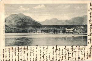 1904 Tátra, Magas Tátra, Vysoké Tatry; Csorba tó. Kiadja Divald Károly 323. sz. / Csorber See / Strbské pleso / lake (EK)