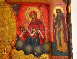 Szent Miklós, orthodox ikon, tojástempera, fa, lepattogzásokkal, sérült, 32×27,5 cm
