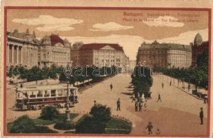 Budapest V. Szabadság tér - 7 db régi városképes lap (Taussig is), villamos / 7 pre-1945 town-view p...