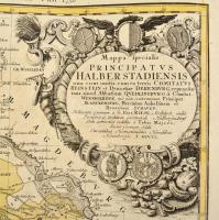 1750 Mappa specialis principatus Halberstadtis - Halberstadt  térképe. Johann Baptist Homann:. Színe...